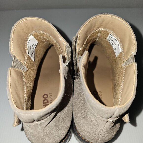 NEW Blondo Shanna Ankle Bootie Womens 7.5 Mushroom Taupe Suede Waterproof Moto - Picture 8 of 13